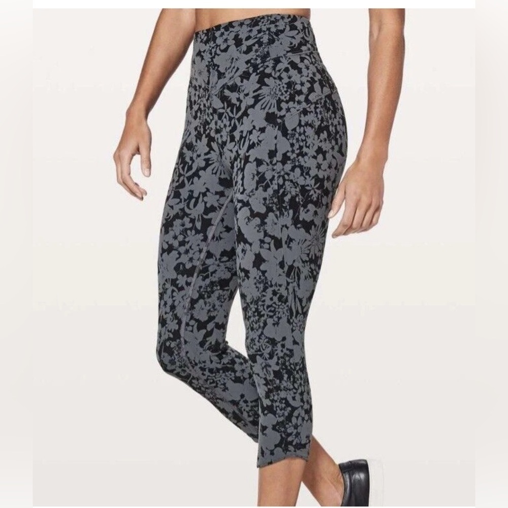 Lululemon All You Do Crop Legging Sz 2 High Rise Nulu Efflorescent Nebula Black - Picture 1 of 11